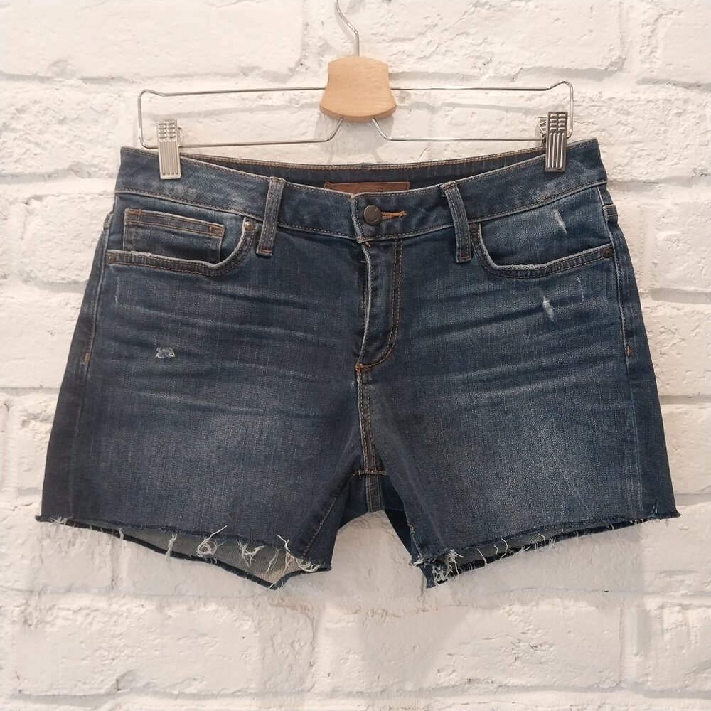 Joe's Jeans Denim Shorts Womens 29 Blue 3.5" Cut Off Raw Hem Whiskers Normcore,